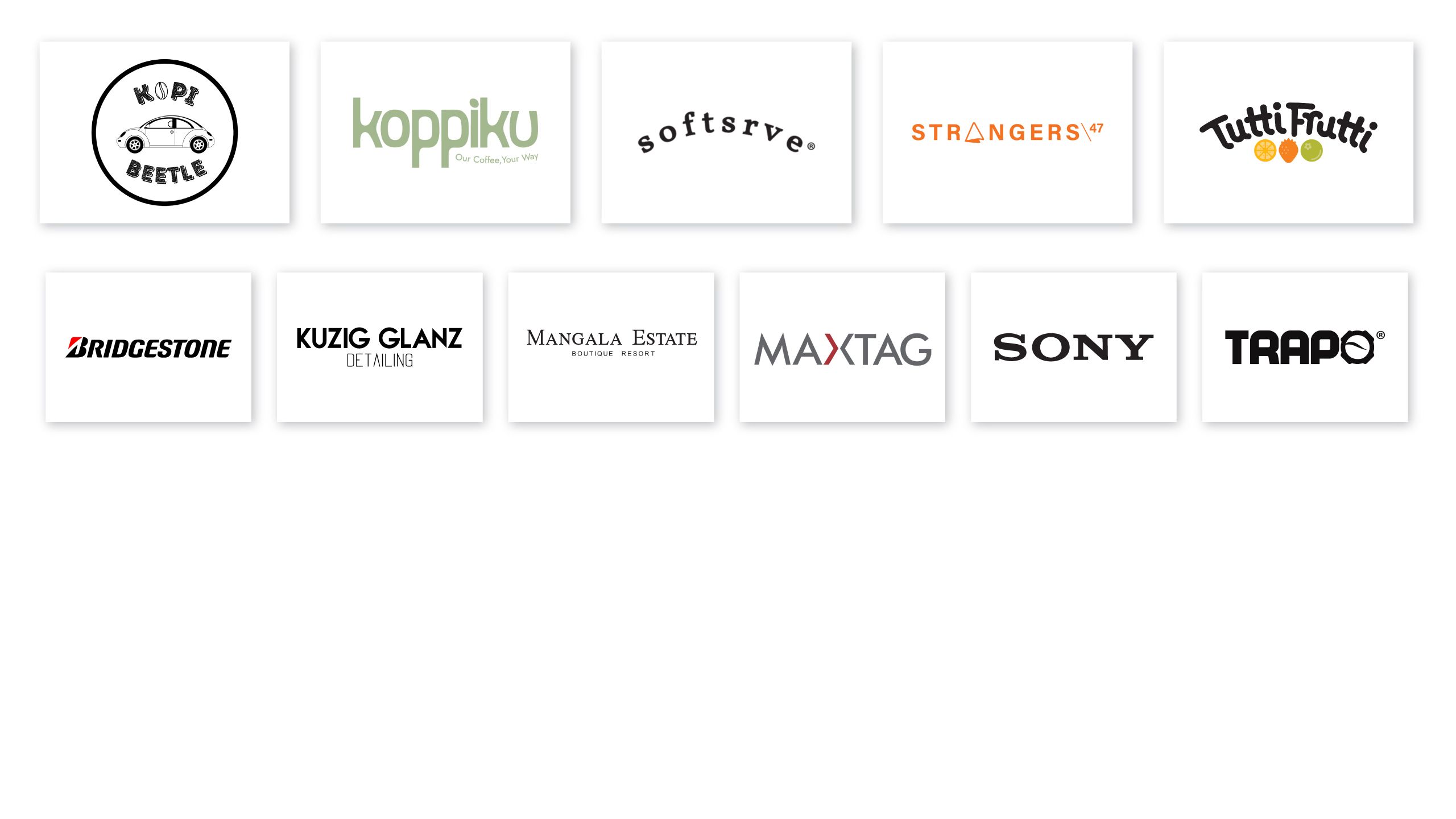 Volkswagen F&B partners A collection of 12 company partners logos.